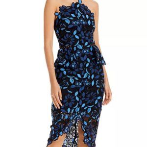 Elliatt Times Floral Crochet Dress Blue Multi Large